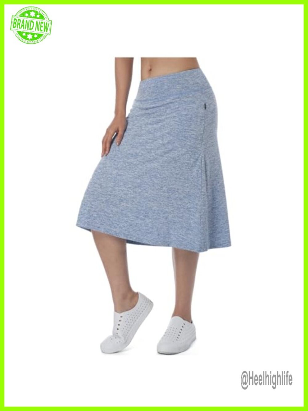 Midi Knee Length Skorts with Zipper Pockets 26" Long Swim Skorts with Underneath